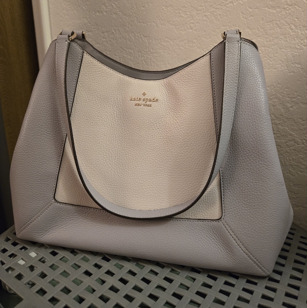 NWOT Kate Spade Gray and Cream Women's Bag